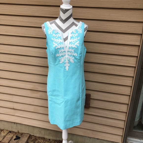 Lilly Pulitzer Gabby Shift Dress Seasalt Blue 12 - Picture 2 of 8